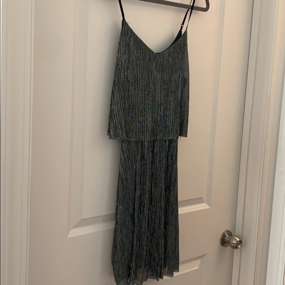 Silver/Navy Shimmer Mini dress